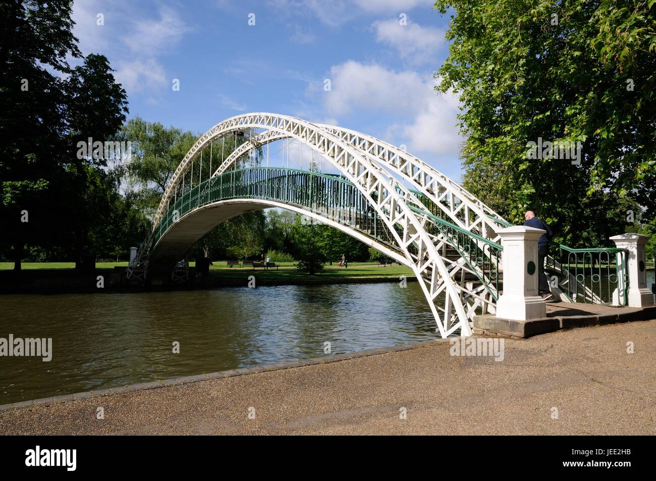 Suspension bridge, Bedford, Bedfordshire Stock Photo