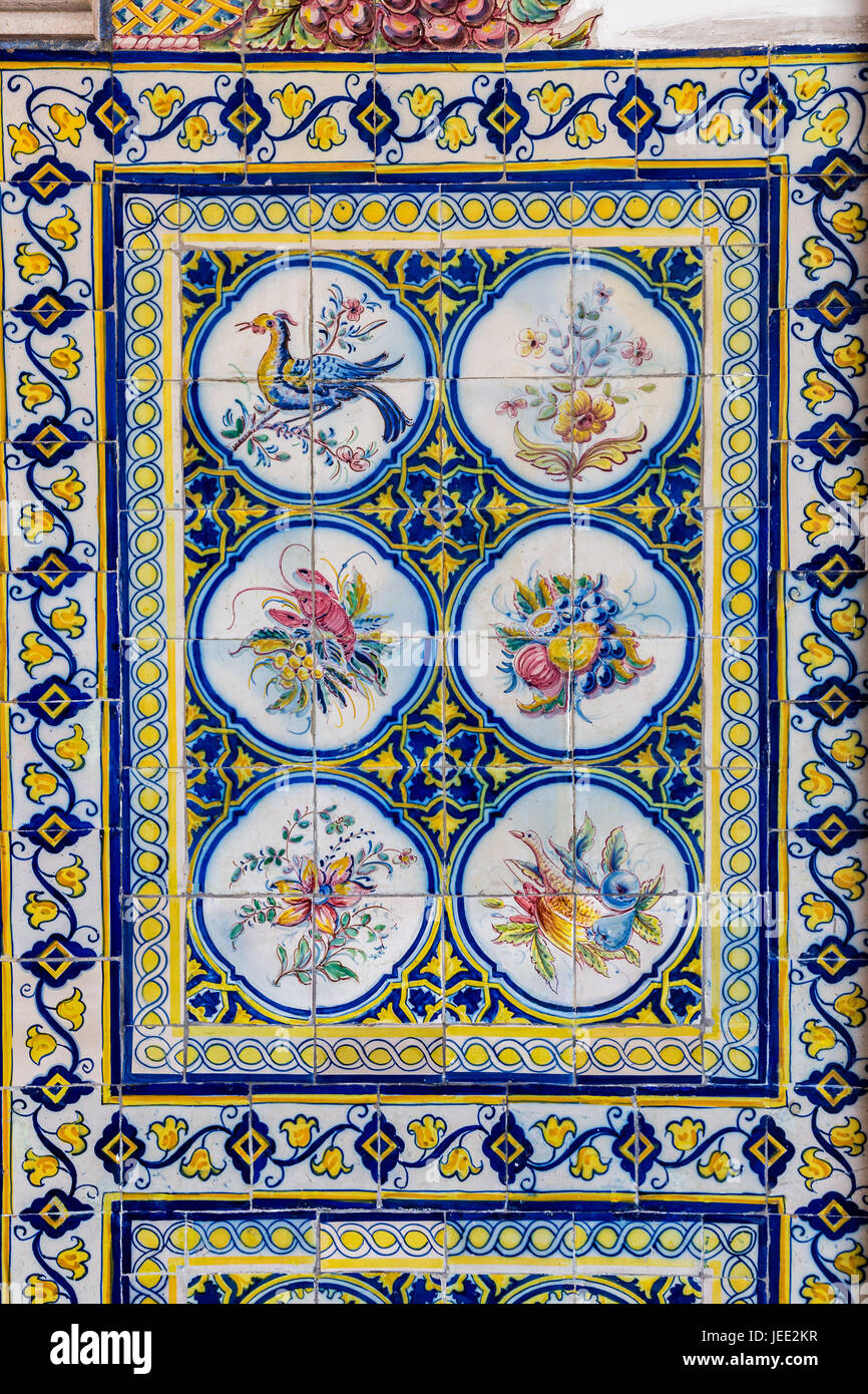 Typical decoration of the facade of the house in Lisbon. Traditional