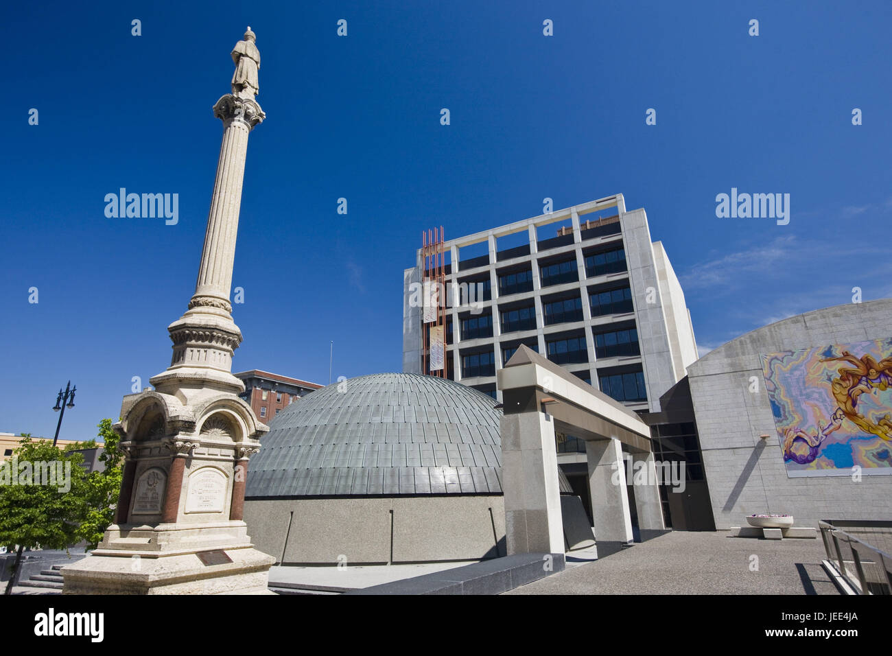 Canada, Manitoba, Winnipeg, Manitoba museum, monument, dome, pillar, Stock Photo