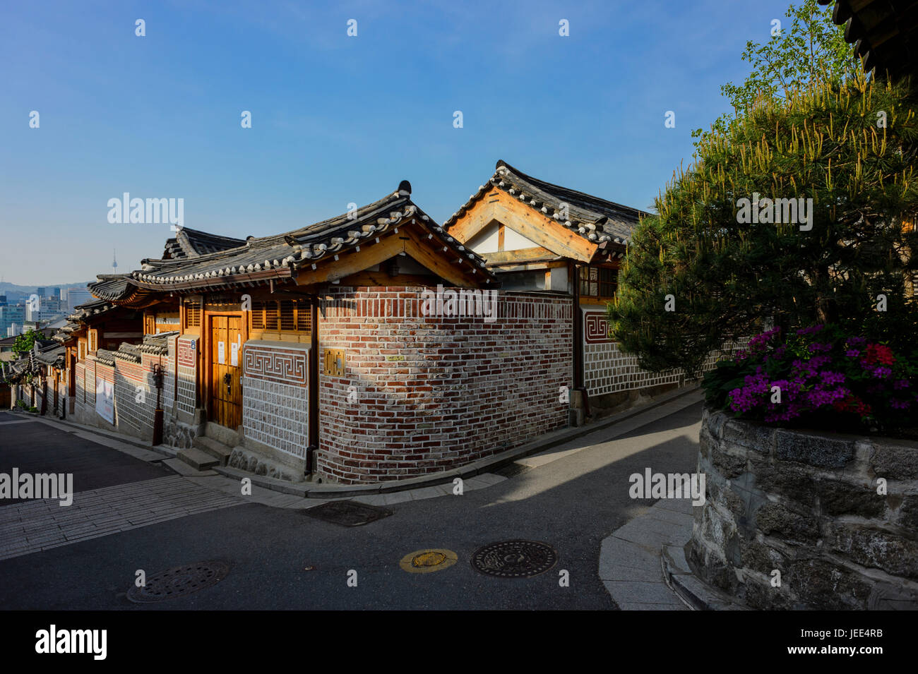 Traditional Bukchon district in Seoul Stock Photo