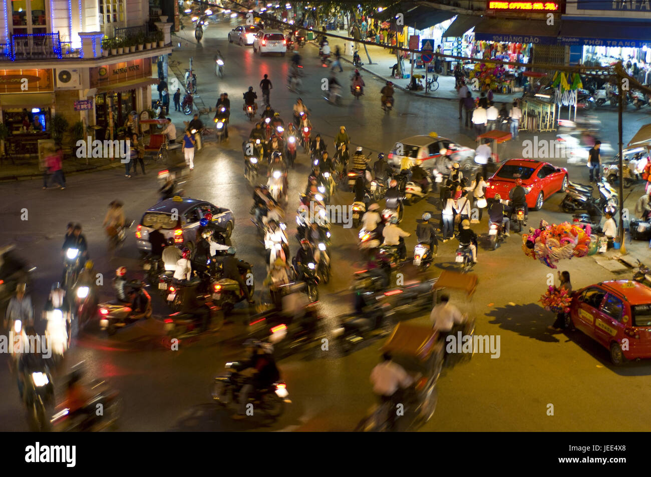 Crossing The Road In Vietnam Stock Photo - Download Image Now