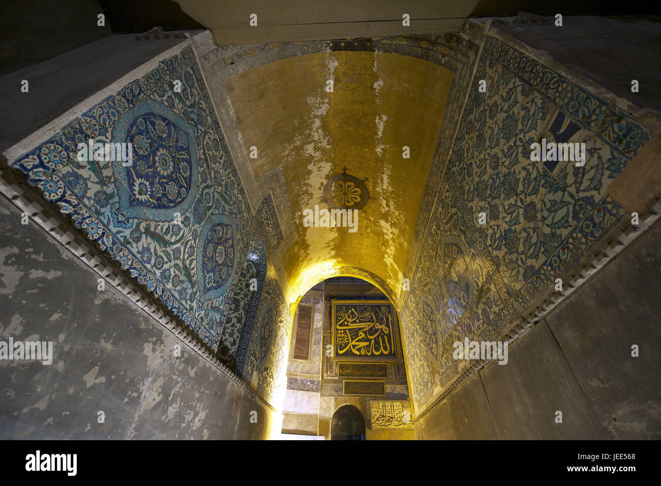 Turkey, Istanbul, Hagia Sophia, basilica, Mosaike on the walls, Stock Photo