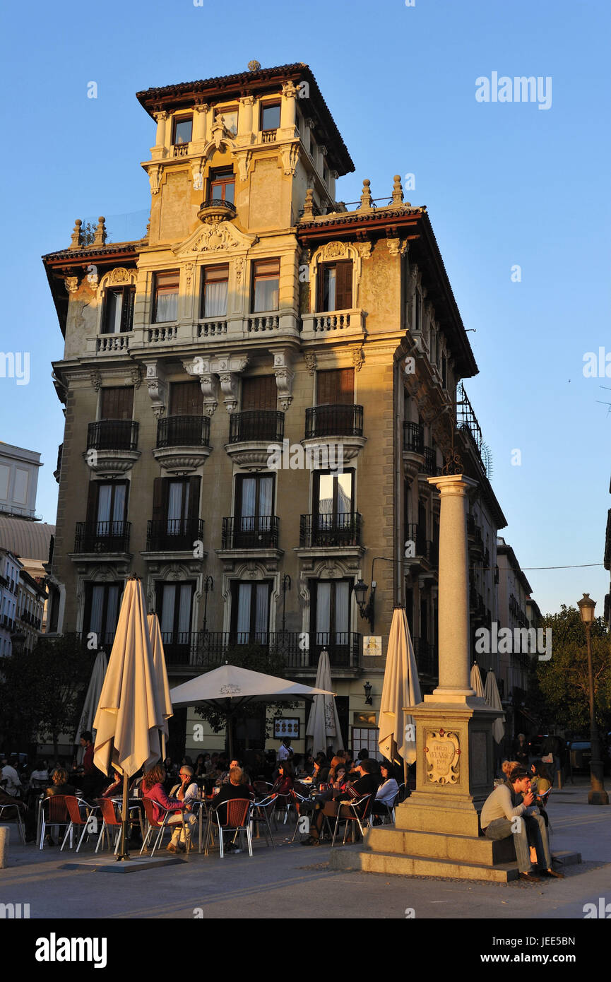 Spain, Madrid, plaza de Ramales, street cafe, Stock Photo