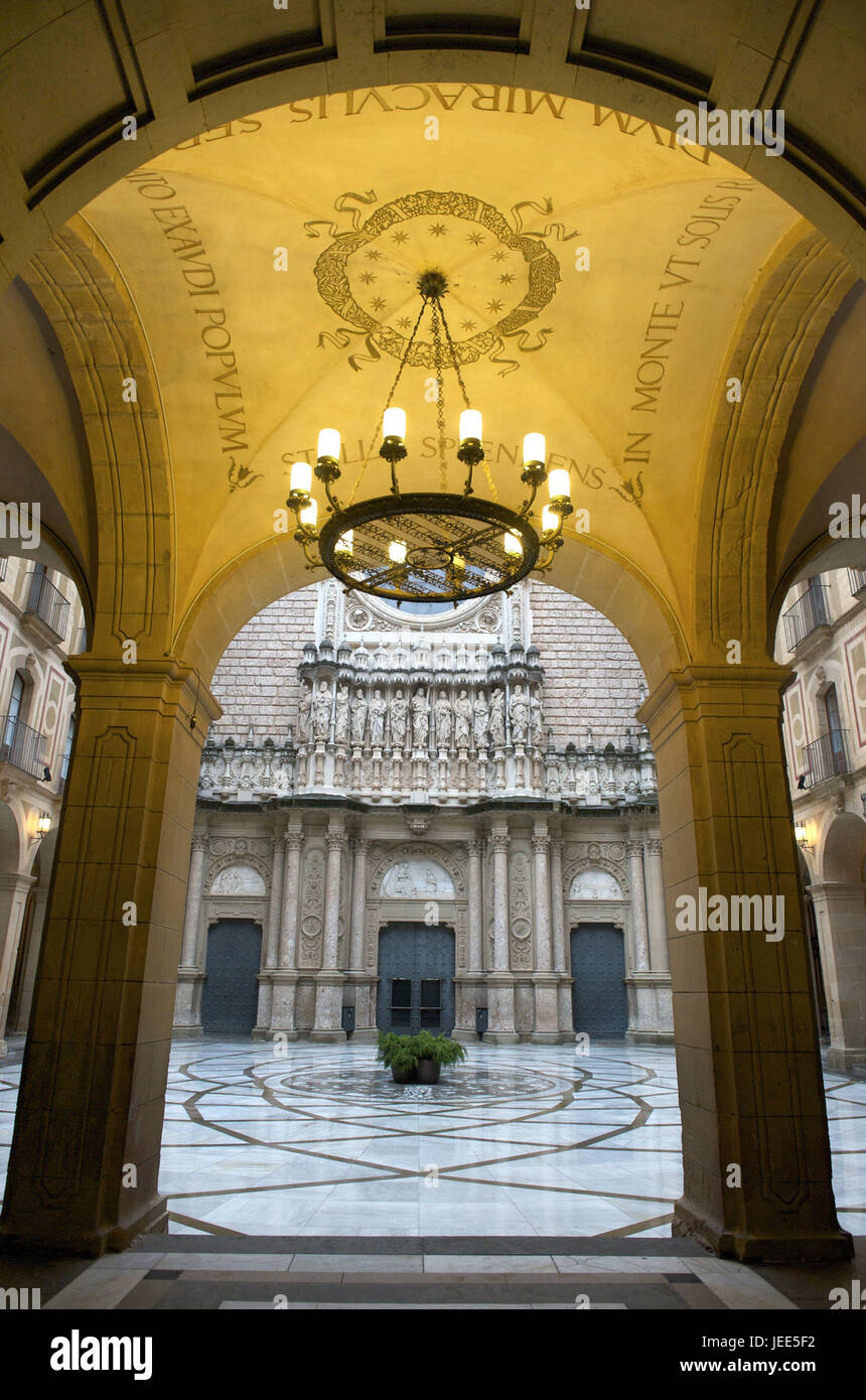 Spain, Catalonia, cloister of Montserrat, church, Stock Photo