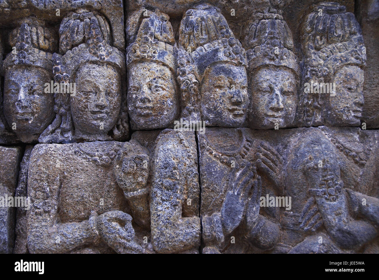 Asia, Java, Borobudur, relief sculpture, close up Stock Photo - Alamy