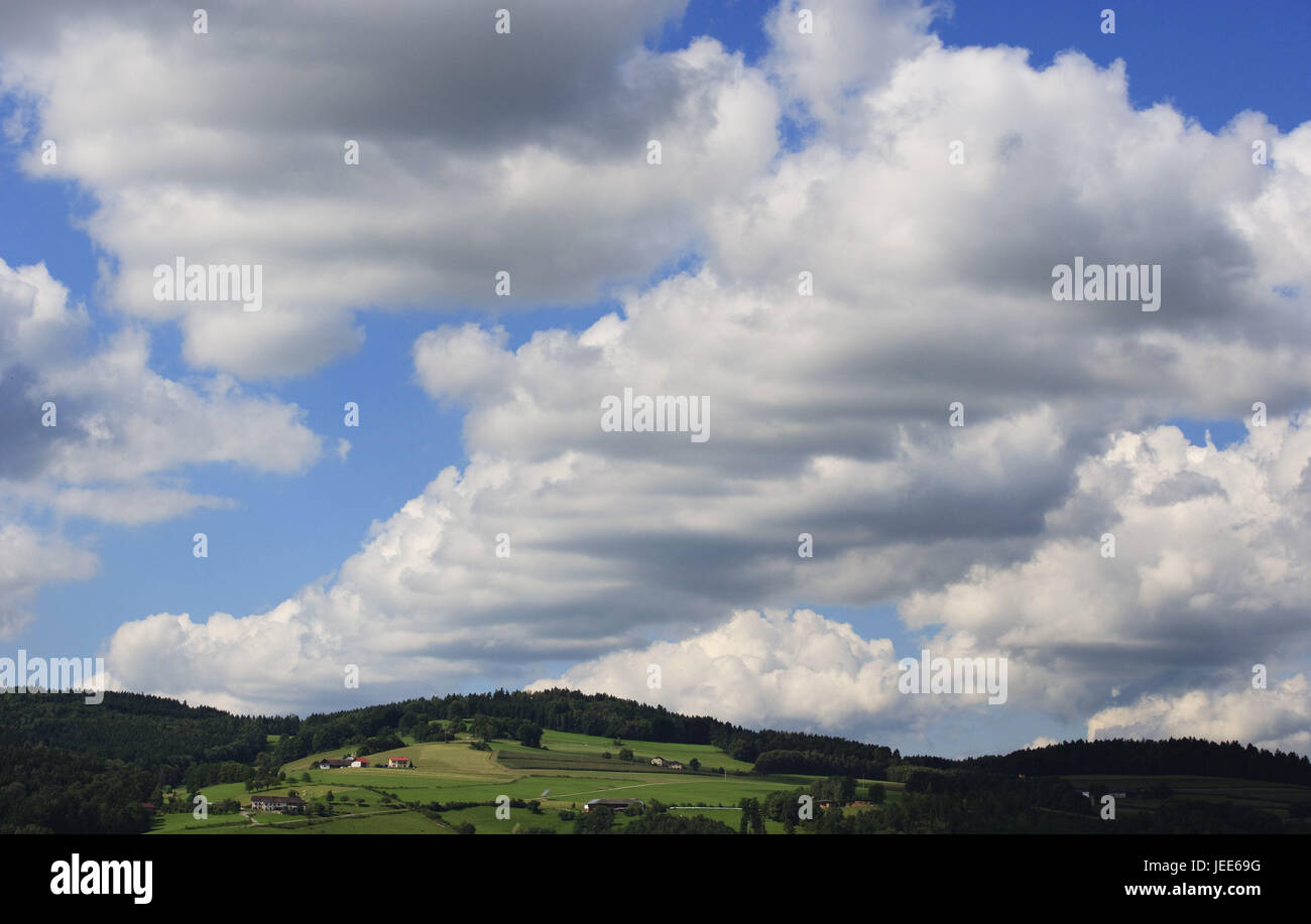 Austria, Upper Austria, Mühlviertel, Kefermarkt, cloudy sky, Stock Photo