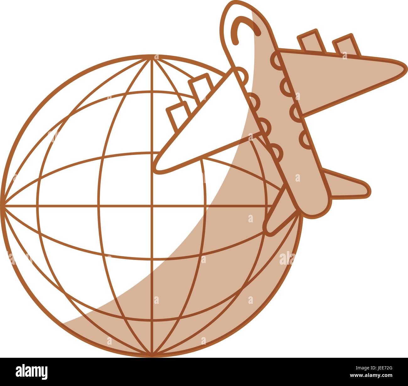 airplane flying around the world Stock Vector Image & Art - Alamy