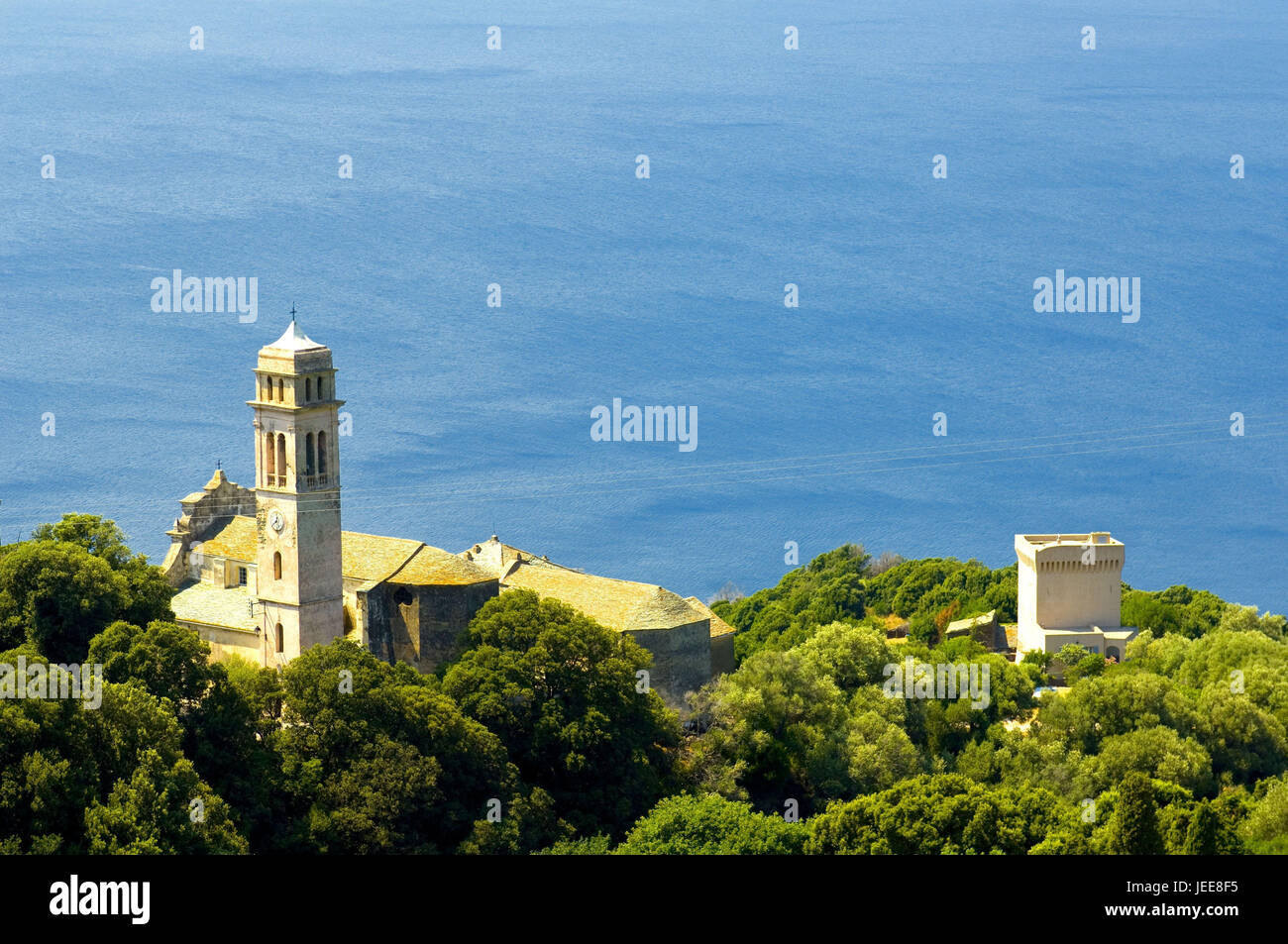 France, Corsica, Cap Corse, Pino, church, Stock Photo