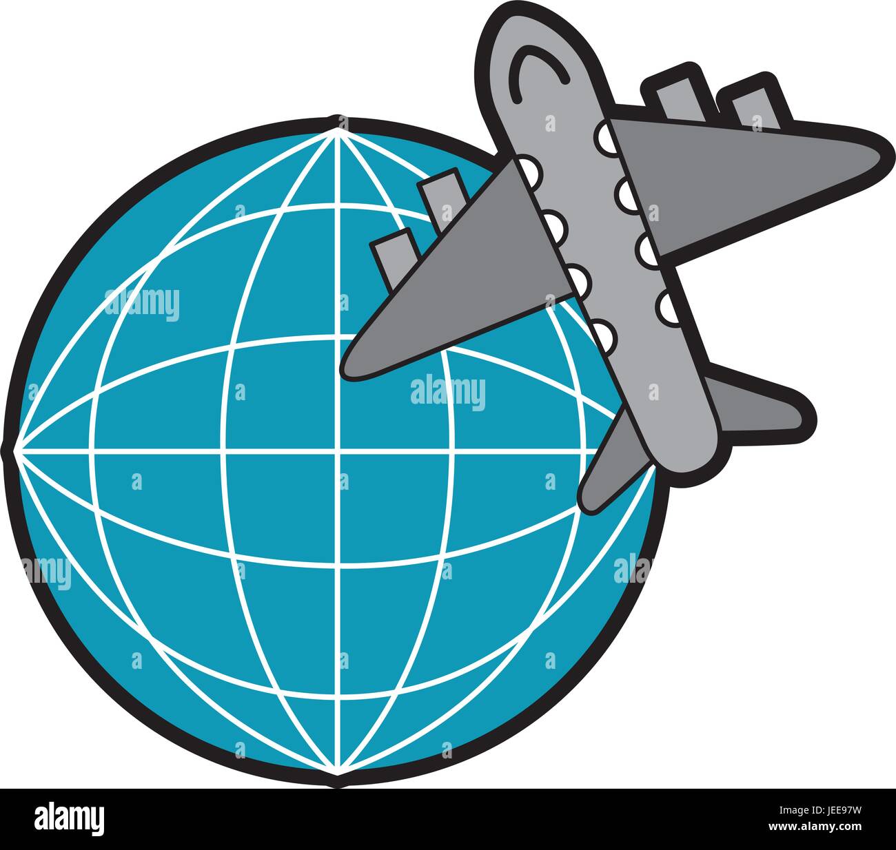 airplane flying around the world Stock Vector Image & Art - Alamy
