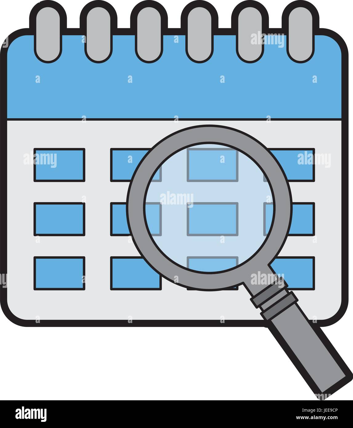 calendar reminder with magnifying glass Stock Vector Image & Art Alamy