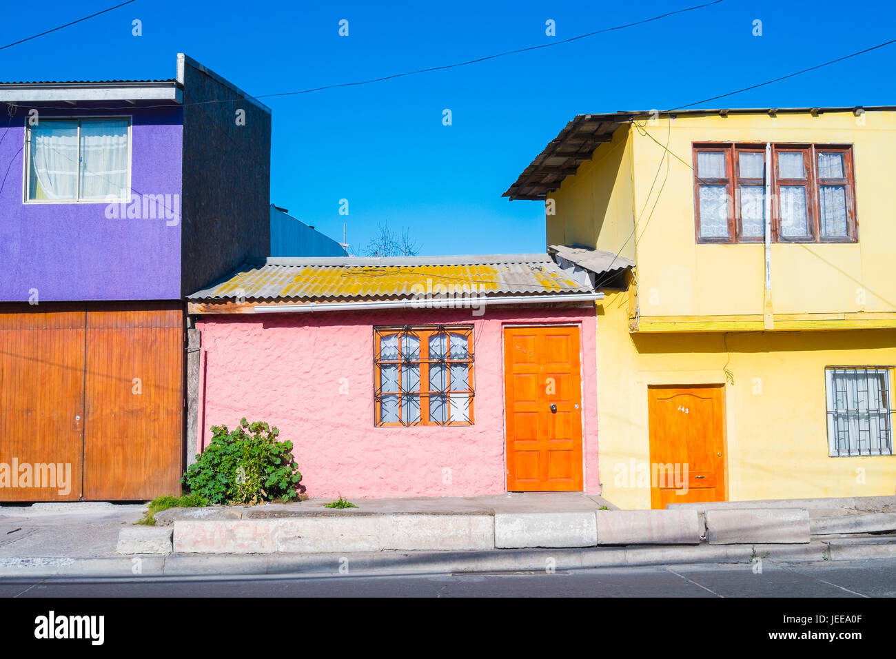 Colored houses in Coquimbo, Chile Stock Photo Alamy