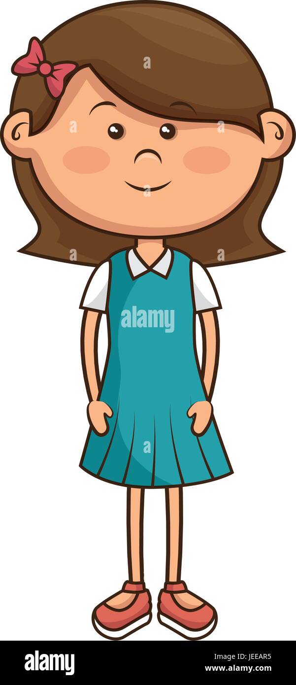 cute little girl character vector illustration design Stock Vector ...