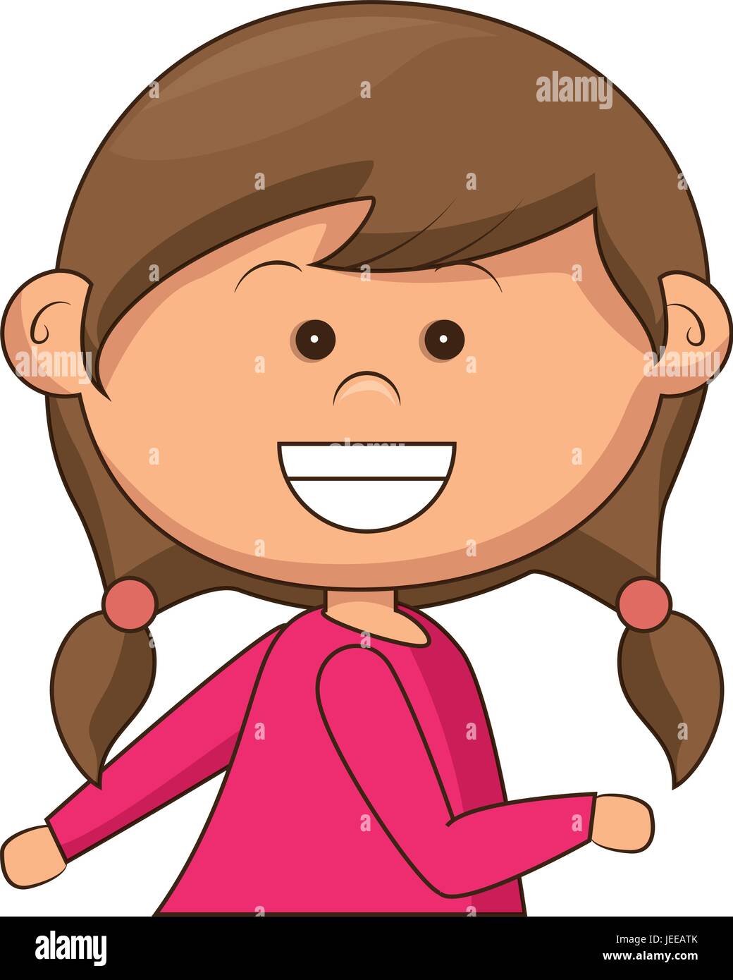 cute little girl character vector illustration design Stock Vector ...
