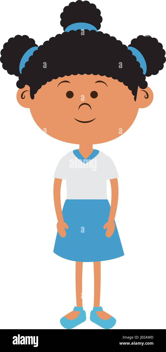 cute little girl character vector illustration design Stock Vector ...