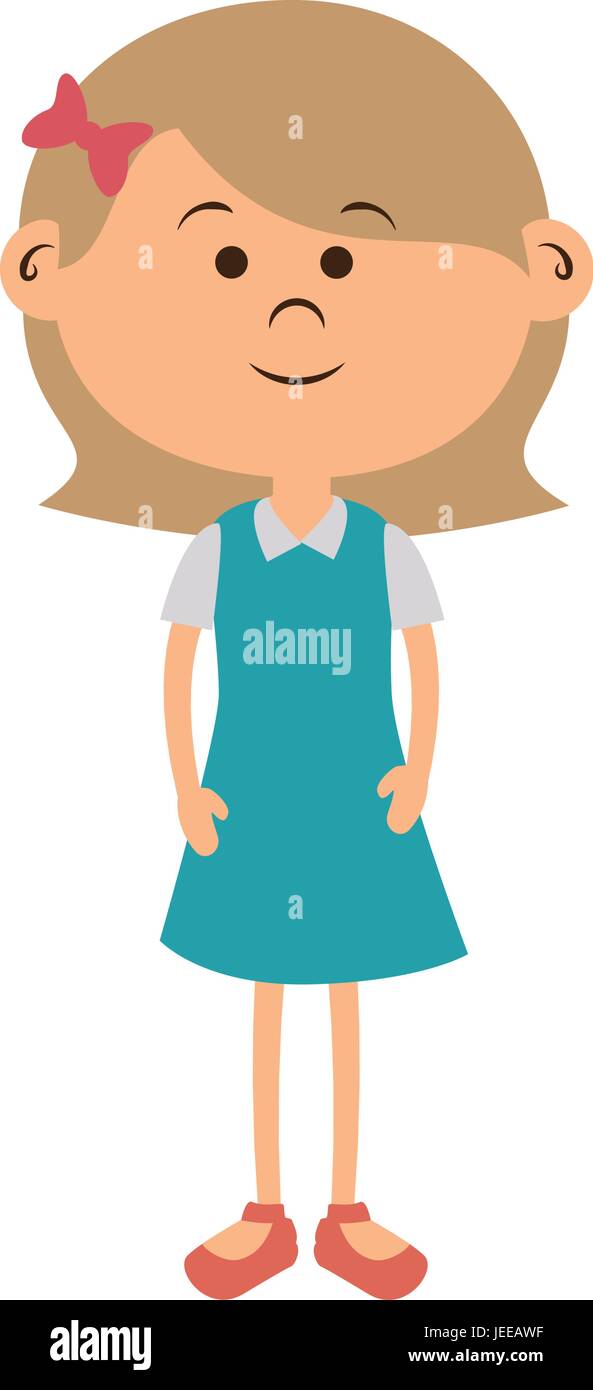 cute little girl character vector illustration design Stock Vector ...