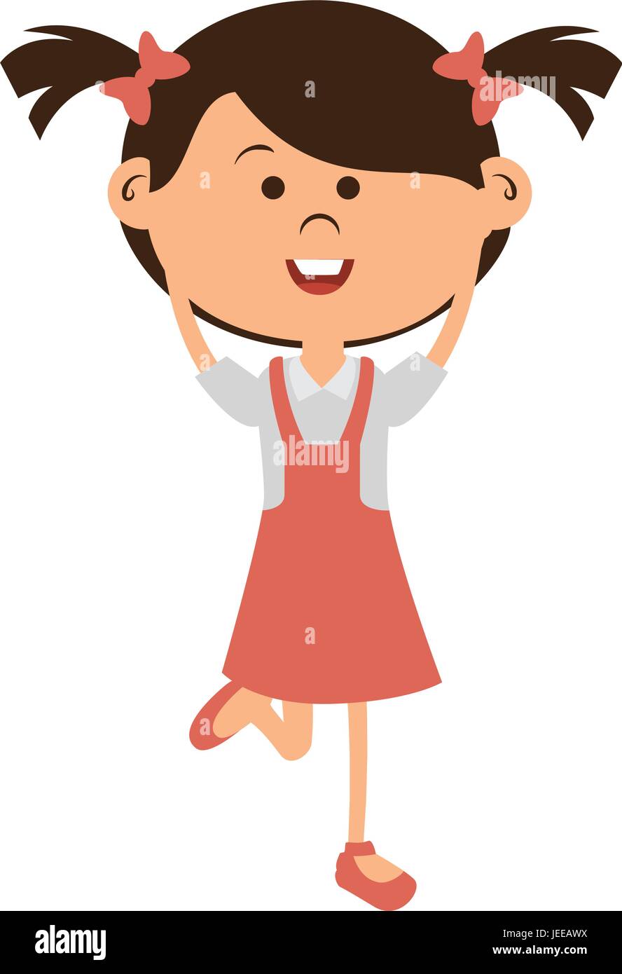 cute little girl character vector illustration design Stock Vector ...
