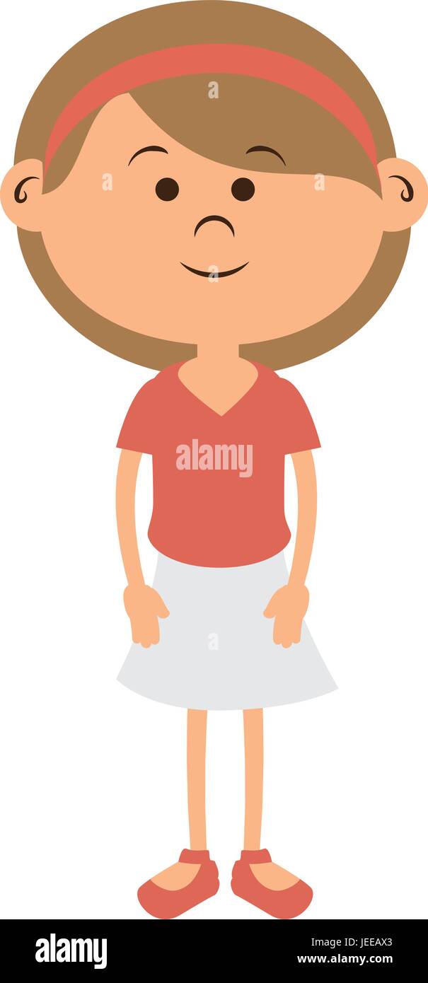 cute little girl character vector illustration design Stock Vector ...