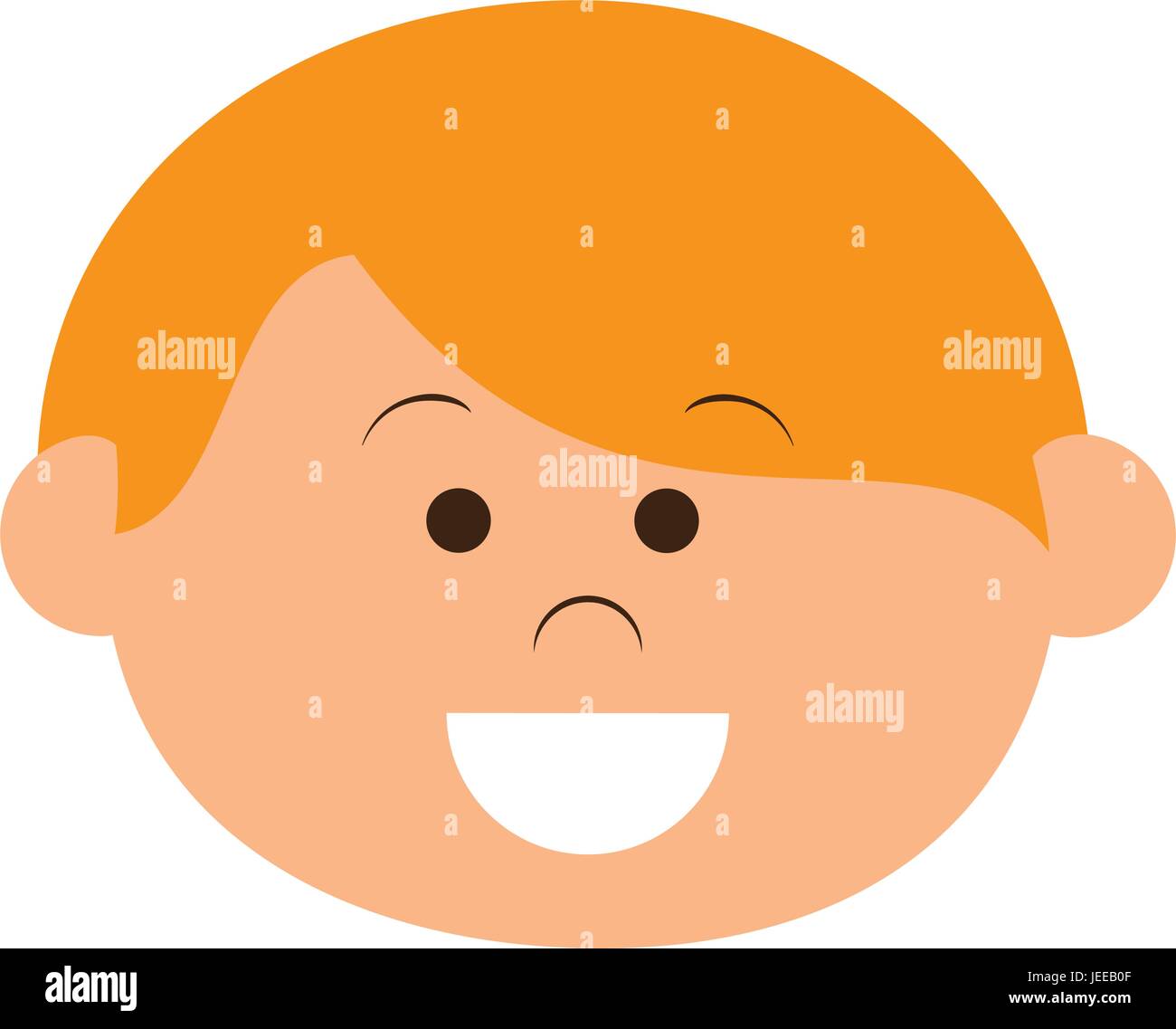 cute little boy head character vector illustration design Stock Vector