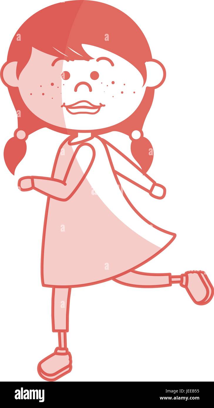 cute little girl character vector illustration design Stock Vector ...