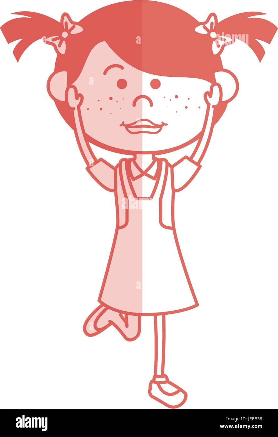 cute little girl character vector illustration design Stock Vector ...