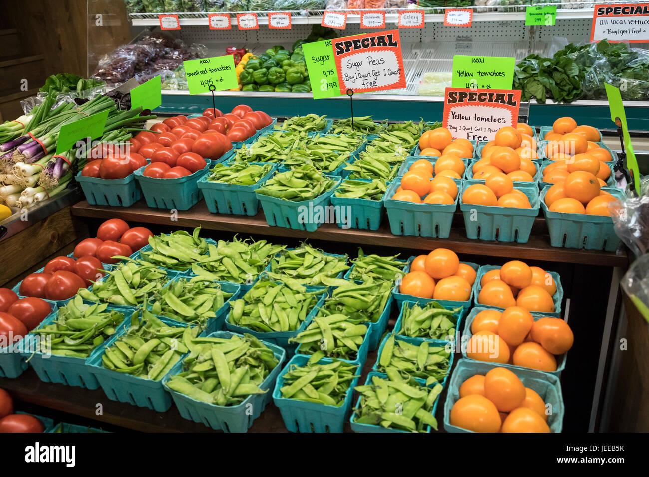 Shrewsbury, Pennsylvania - Produce on sale at the Markets at Shrewsbury, an Amish farmers market in York County, Pennsylvania. Stock Photo