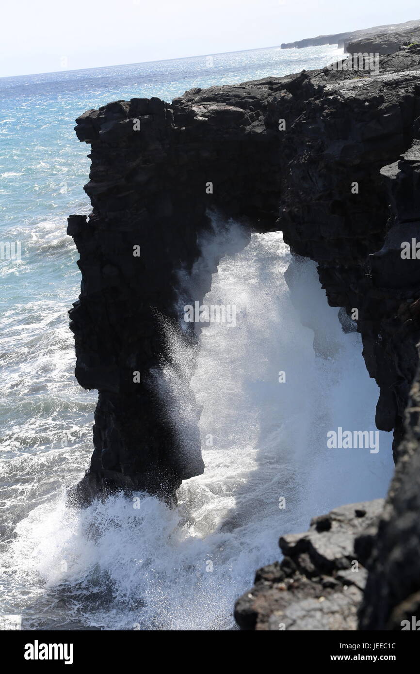 Volcanoes Sea Arches Stock Photo