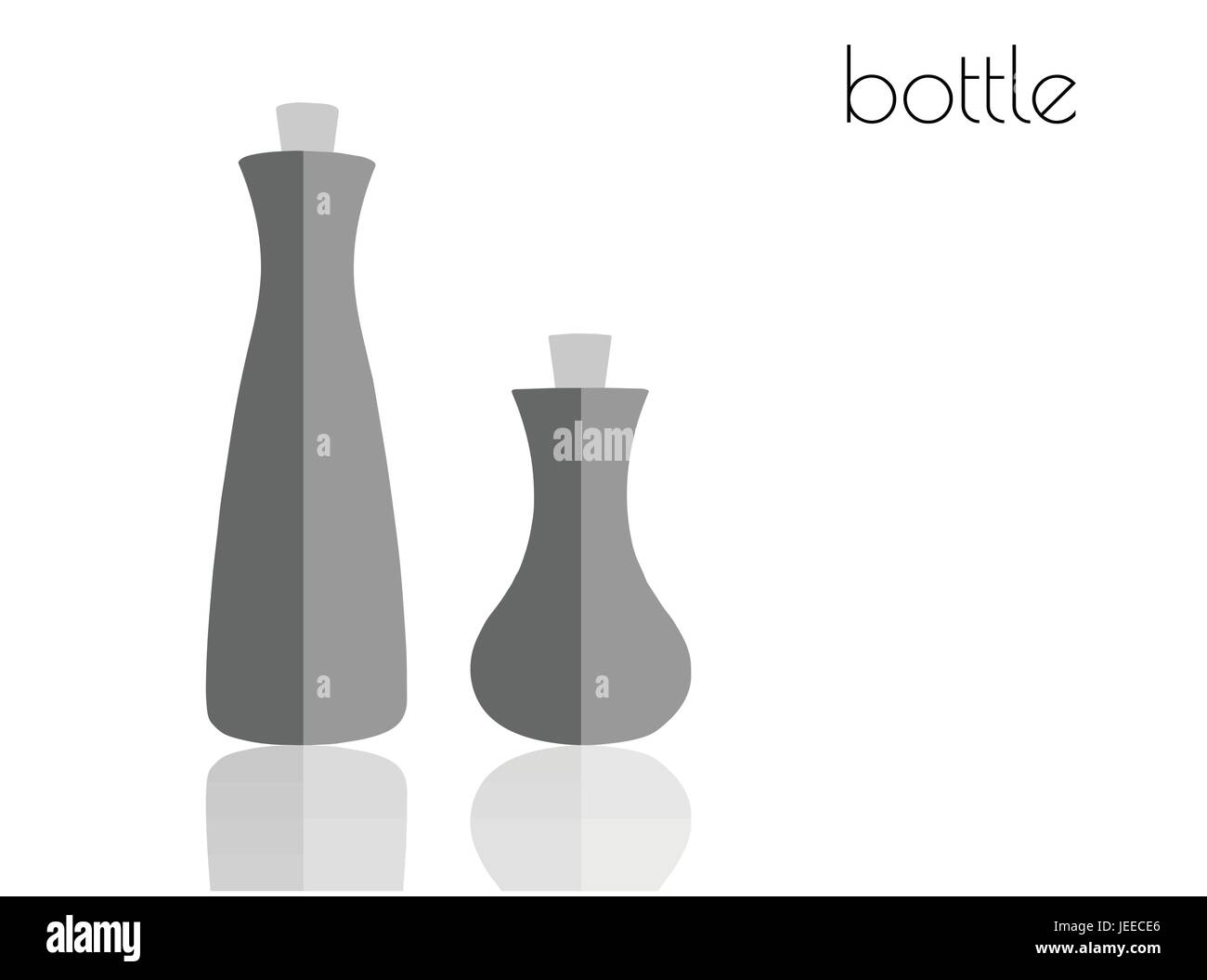 EPS 10 vector illustration of bottle silhouette on white background Stock Vector