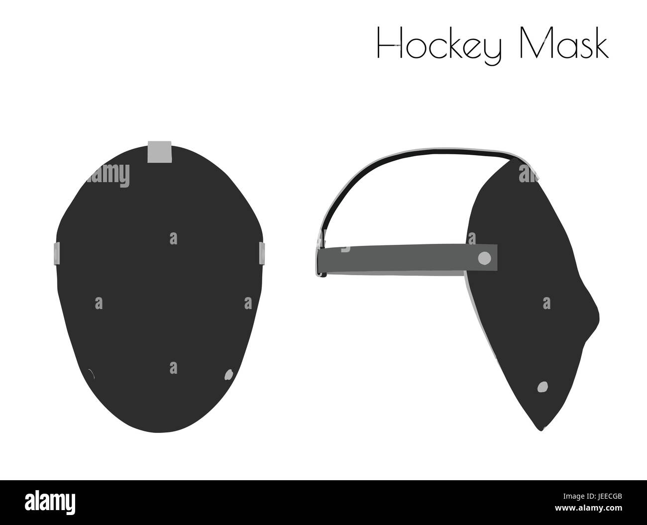 EPS 10 vector illustration of Hockey Mask silhouette on white background Stock Vector