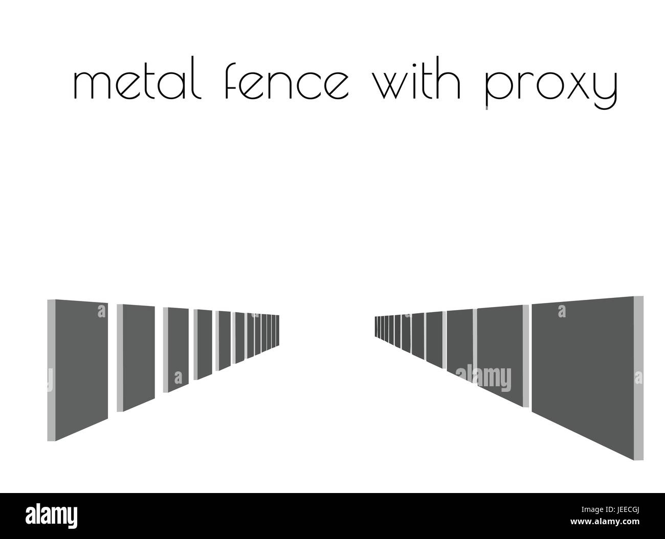 EPS 10 vector illustration of metal fence silhouette on white background Stock Vector