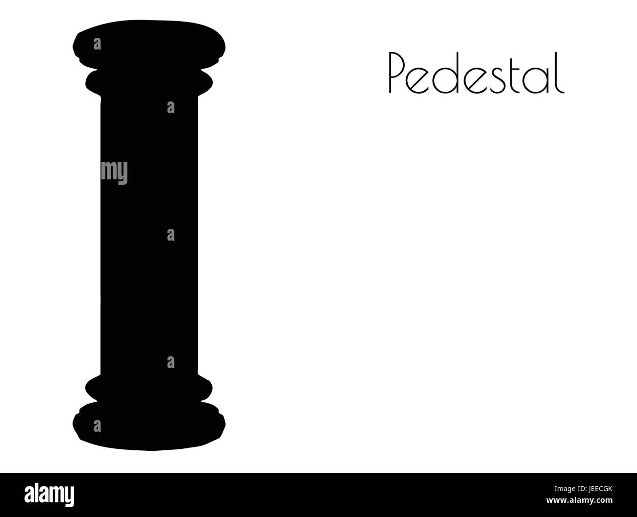 EPS 10 vector illustration of Pedestal silhouette on white background