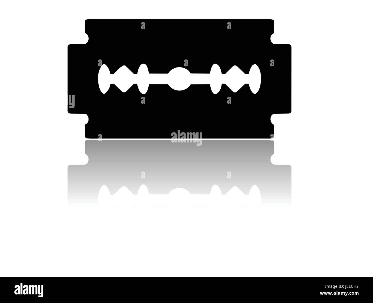 EPS 10 vector illustration of razor blade silhouette on white