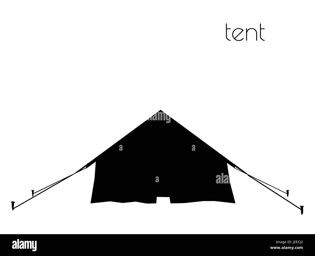 EPS 10 vector illustration of tent silhouette on white background Stock Vector