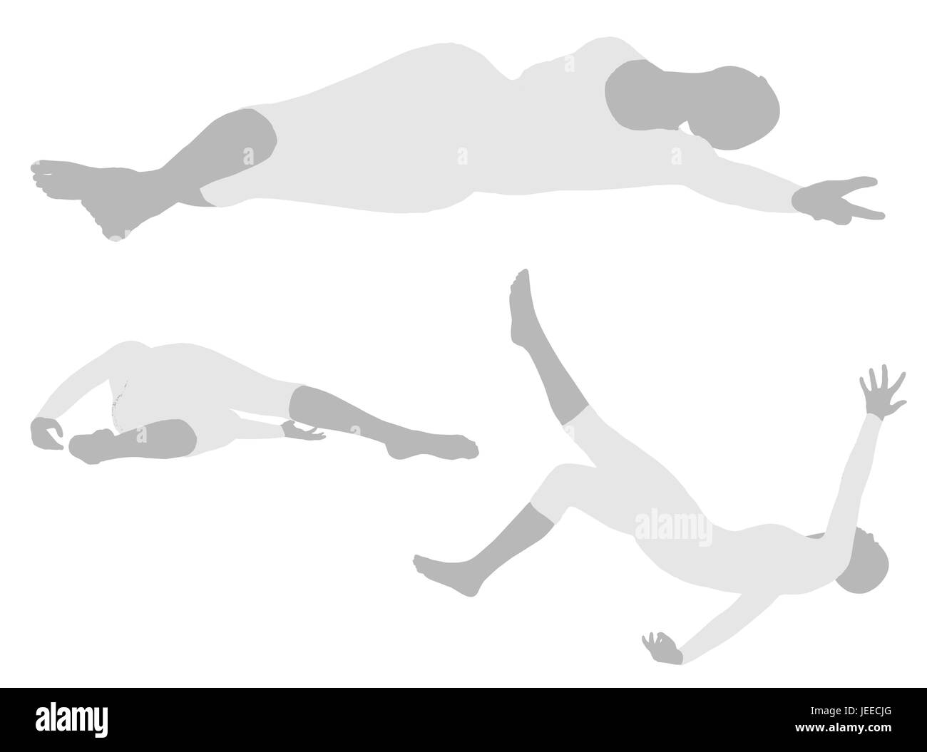 EPS 10 vector illustration of woman silhouette in  Side Sprawl Pose Stock Vector