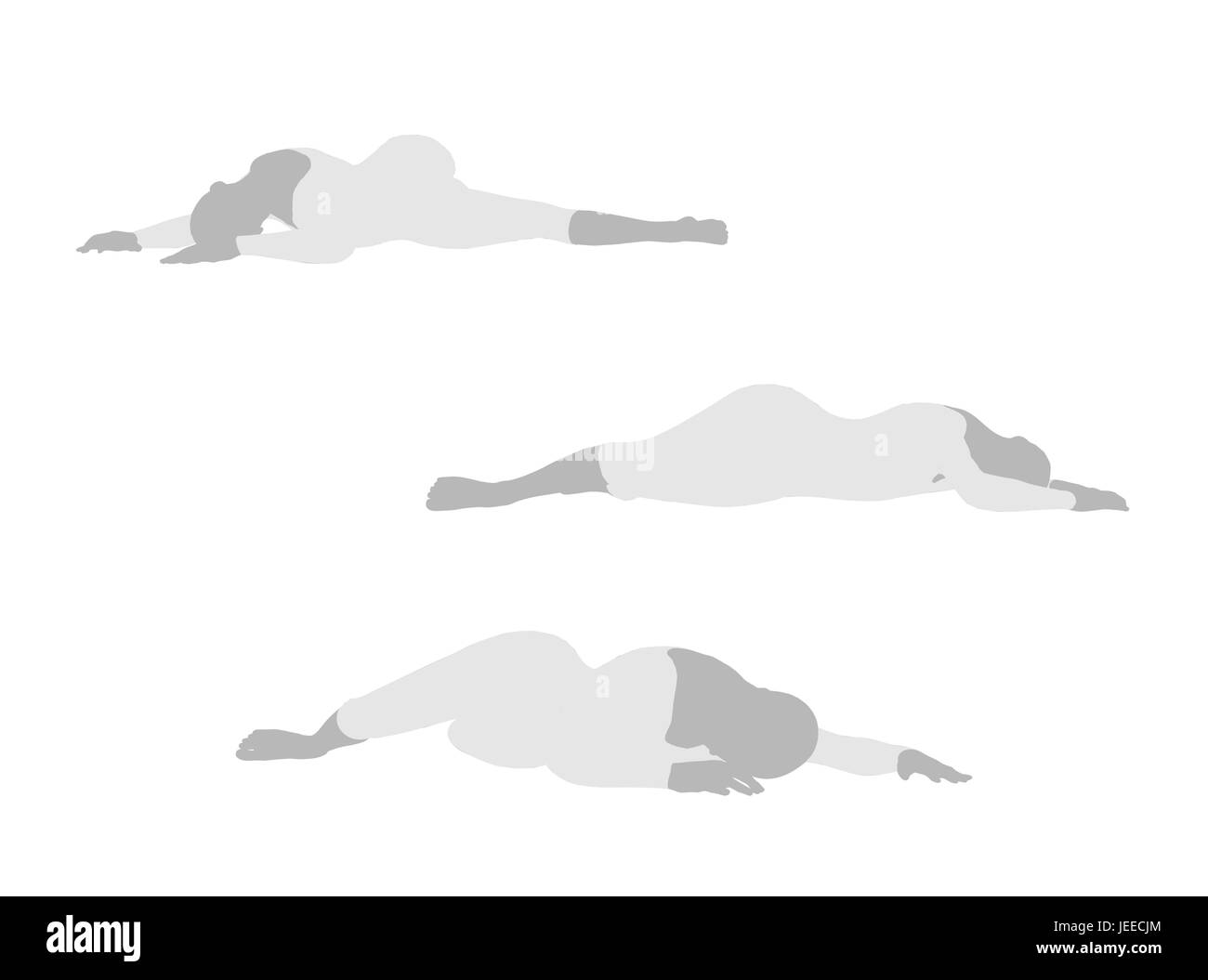 EPS 10 vector illustration of woman silhouette in fallen Pose Stock Vector