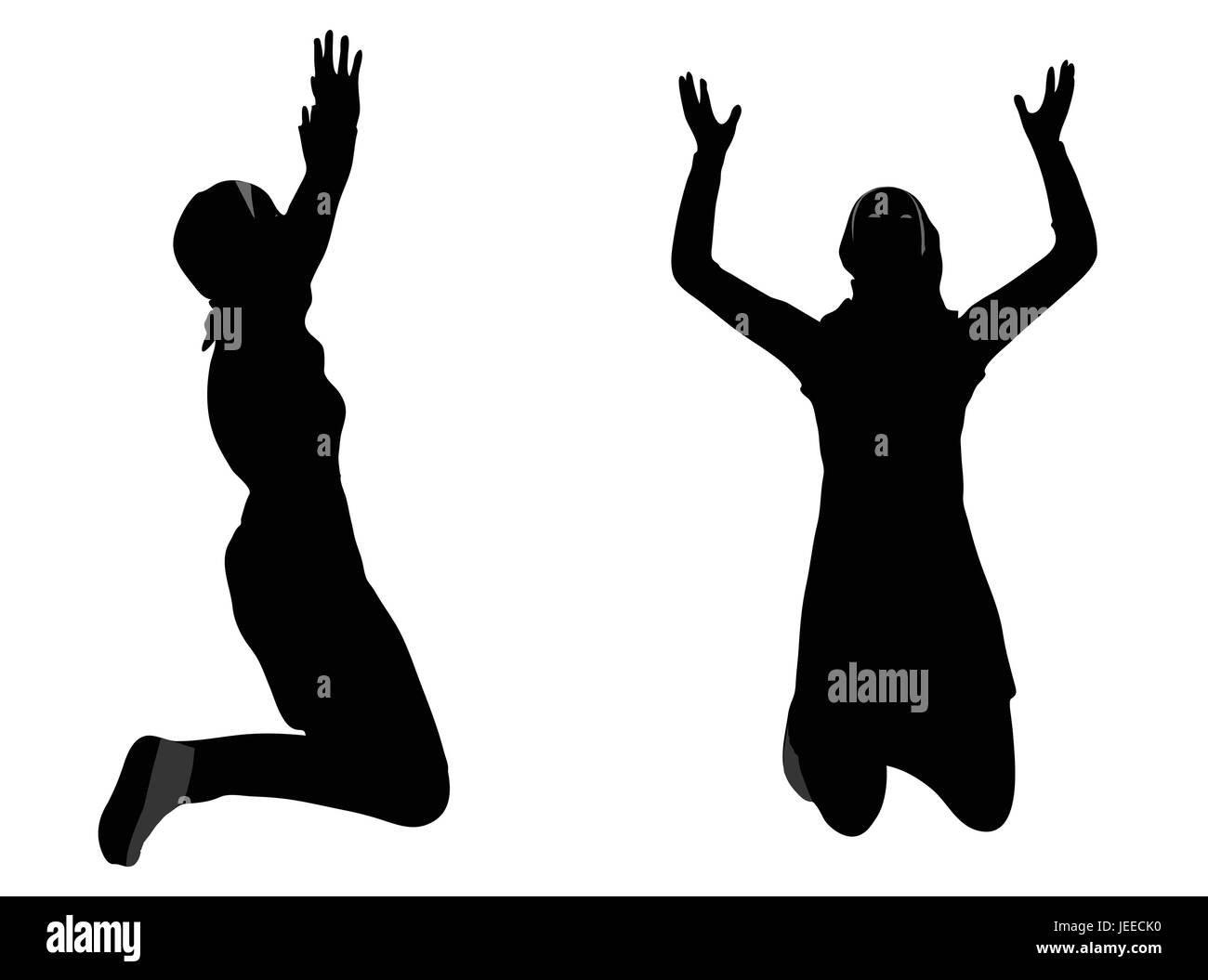 EPS 10 vector illustration of Muslim woman silhouette in pray pose Stock Vector