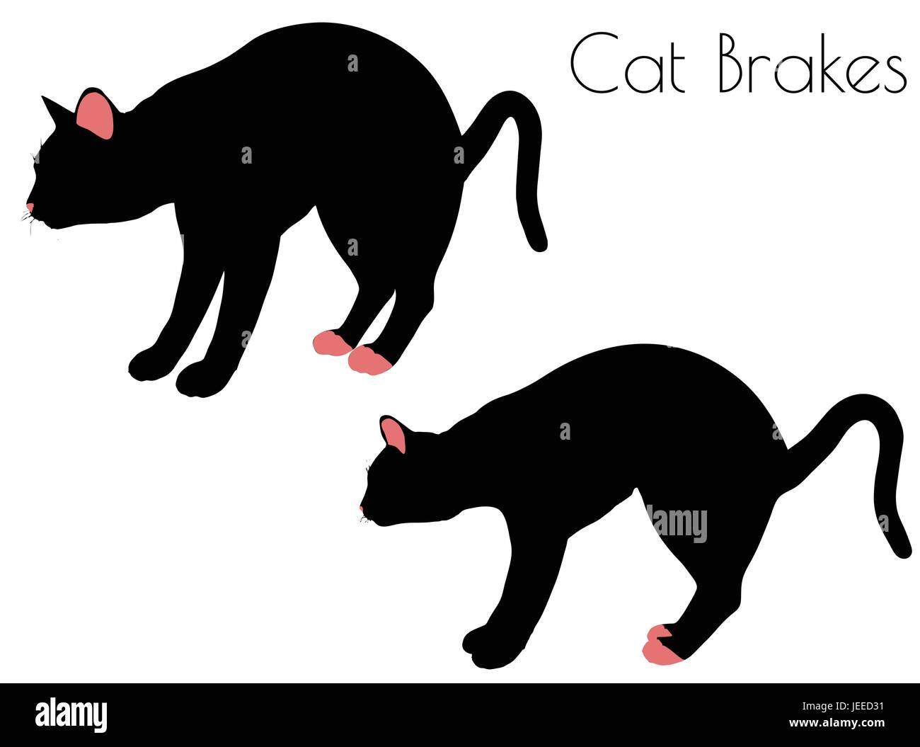 EPS 10 vector illustration of cat silhouette in Brake Pose Stock Vector