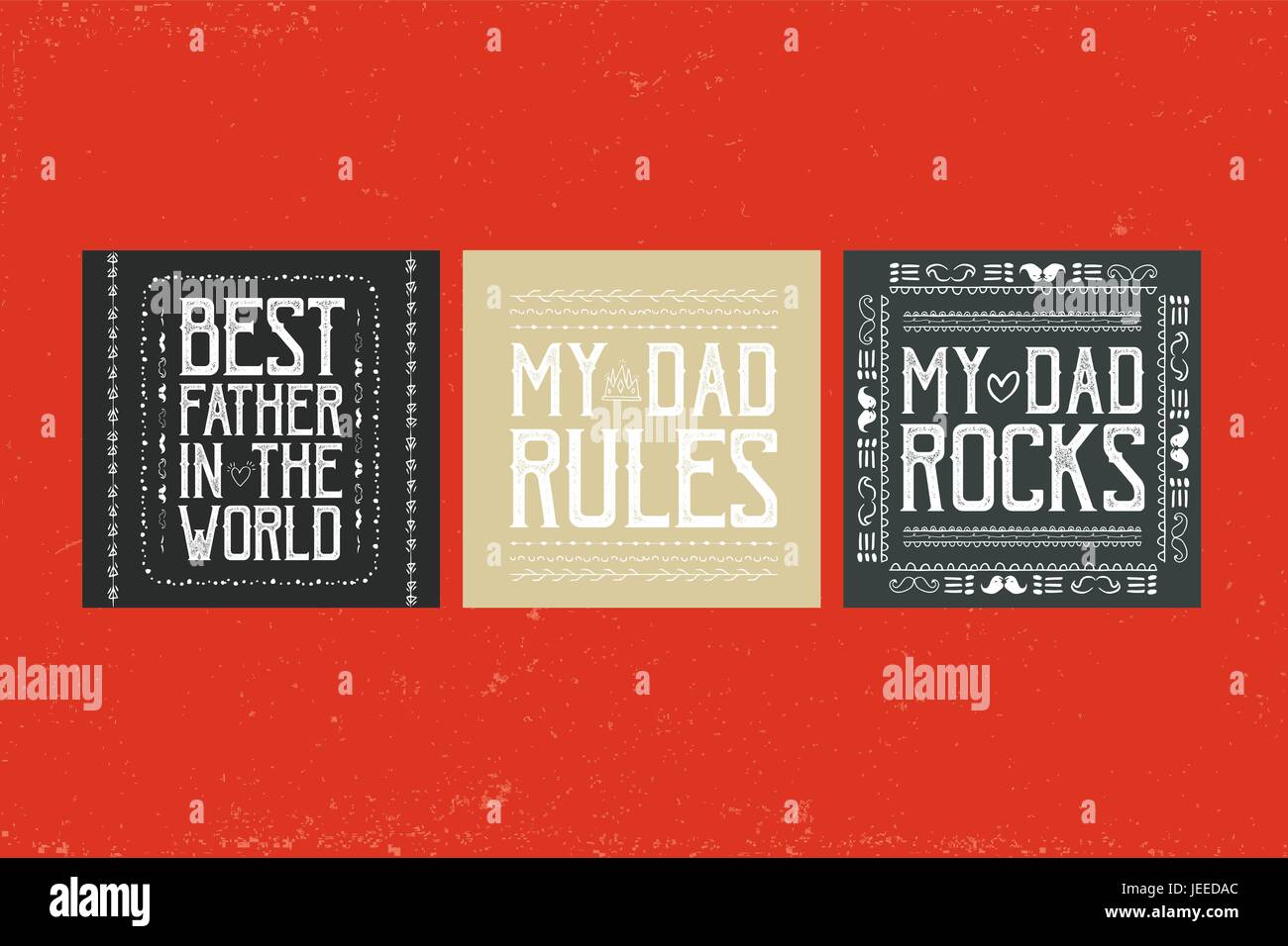 Vector icon set of fathers day greeting card Stock Vector Image & Art ...