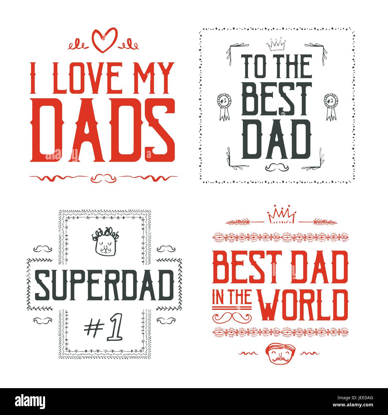 Vector icon set of fathers day greeting card Stock Vector Image & Art ...