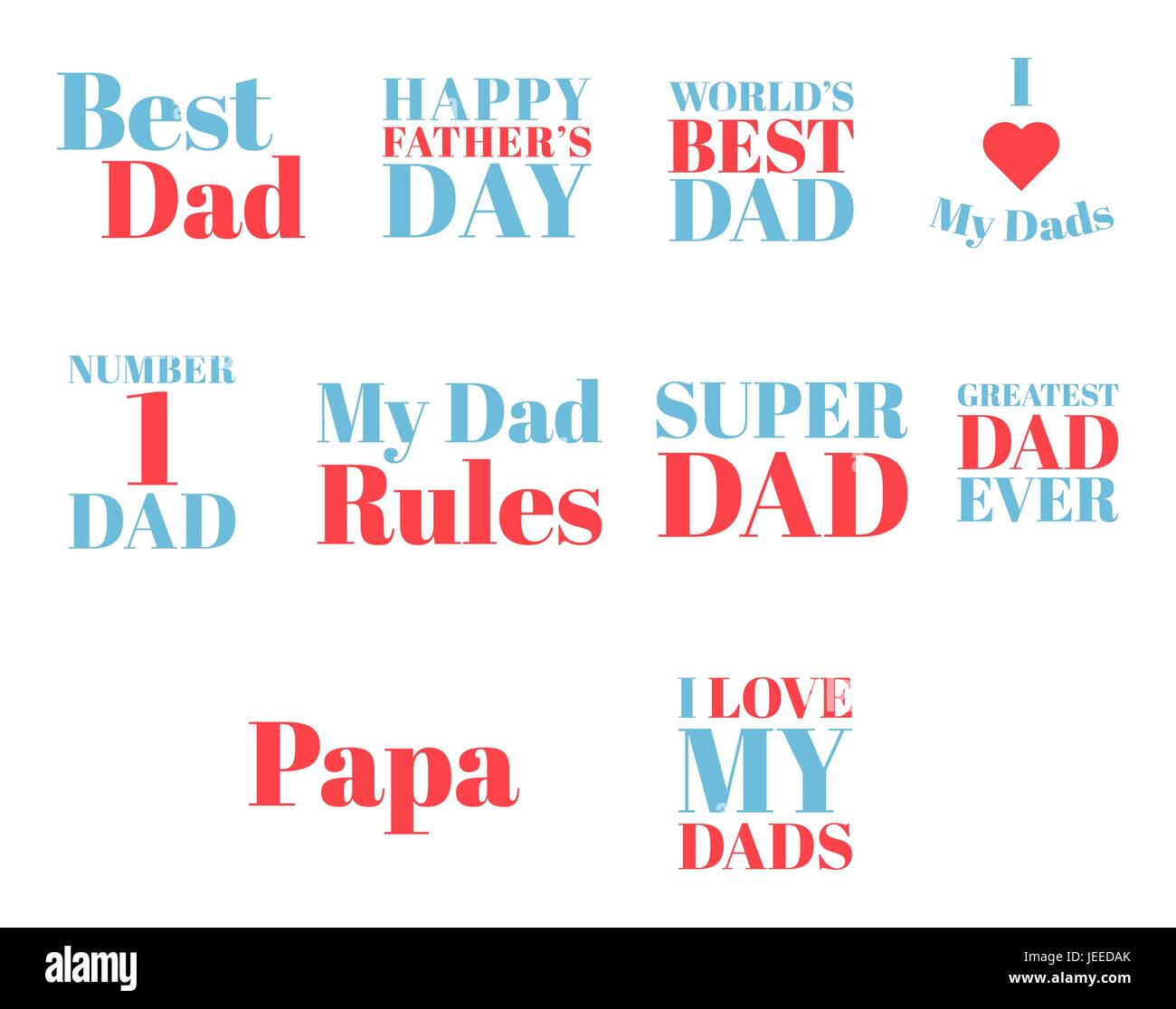 Vector icon set of fathers day text Stock Vector Image & Art - Alamy