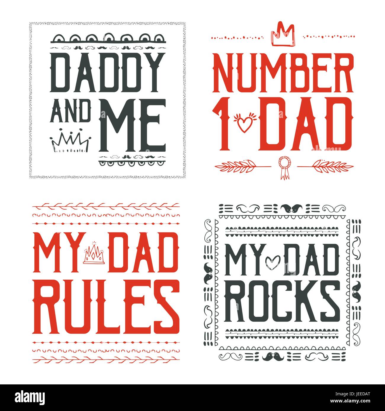 Vector icon set of fathers day greeting card Stock Vector Image & Art ...