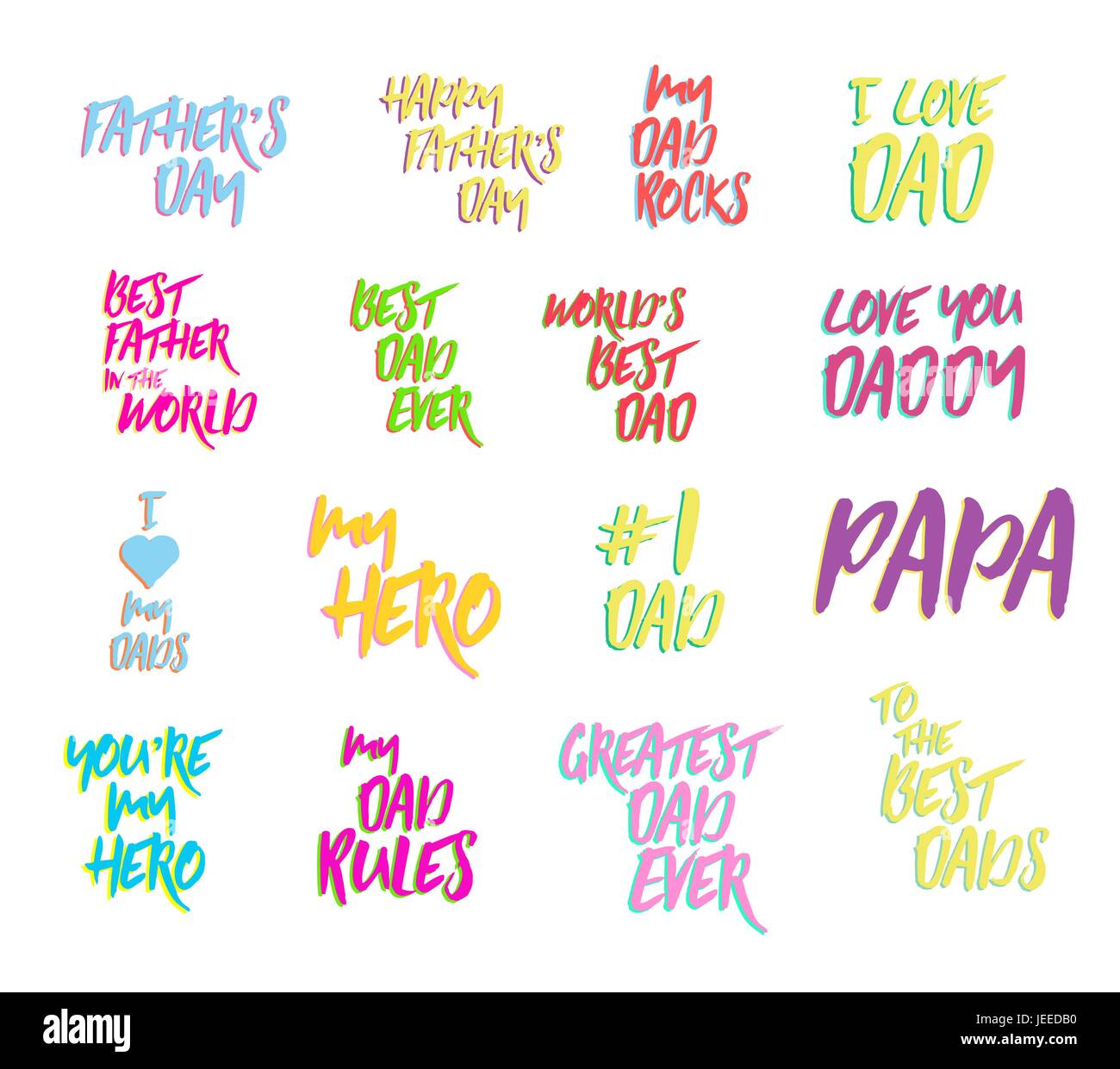 Vector icon set of fathers day text Stock Vector Image & Art - Alamy