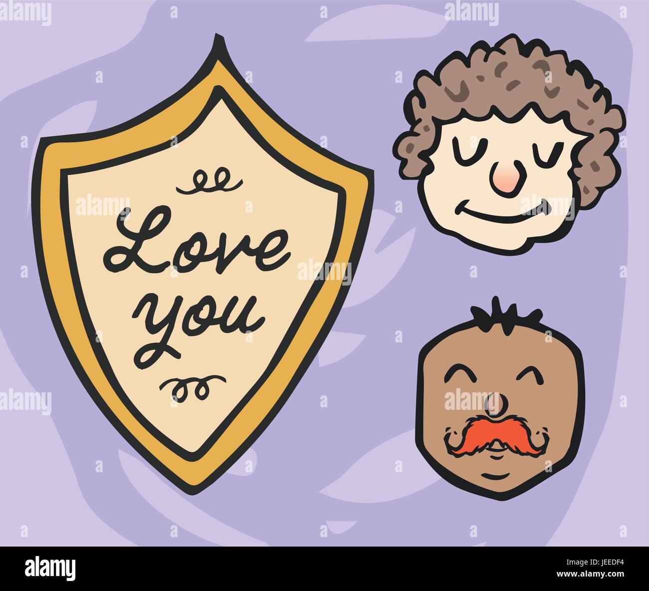 Vector icon set of fathers day greeting card Stock Vector Image & Art ...
