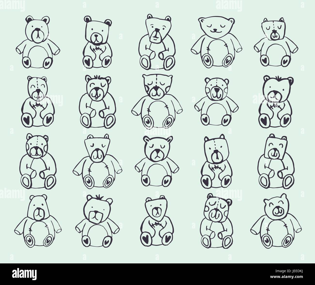 Vector icon set of teddy bears Stock Vector Image & Art - Alamy