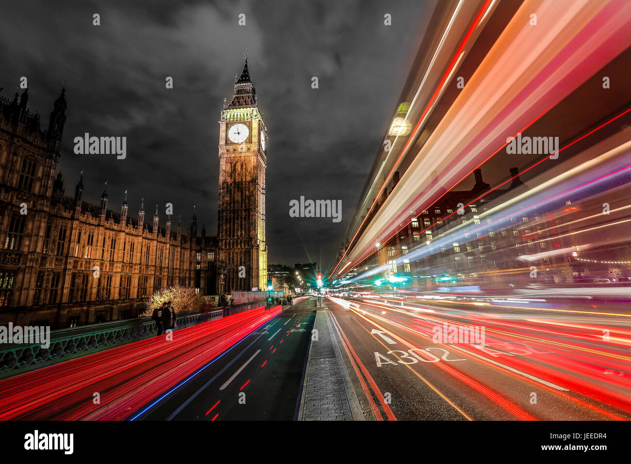 Big Ben, Golden Eye at night. London 