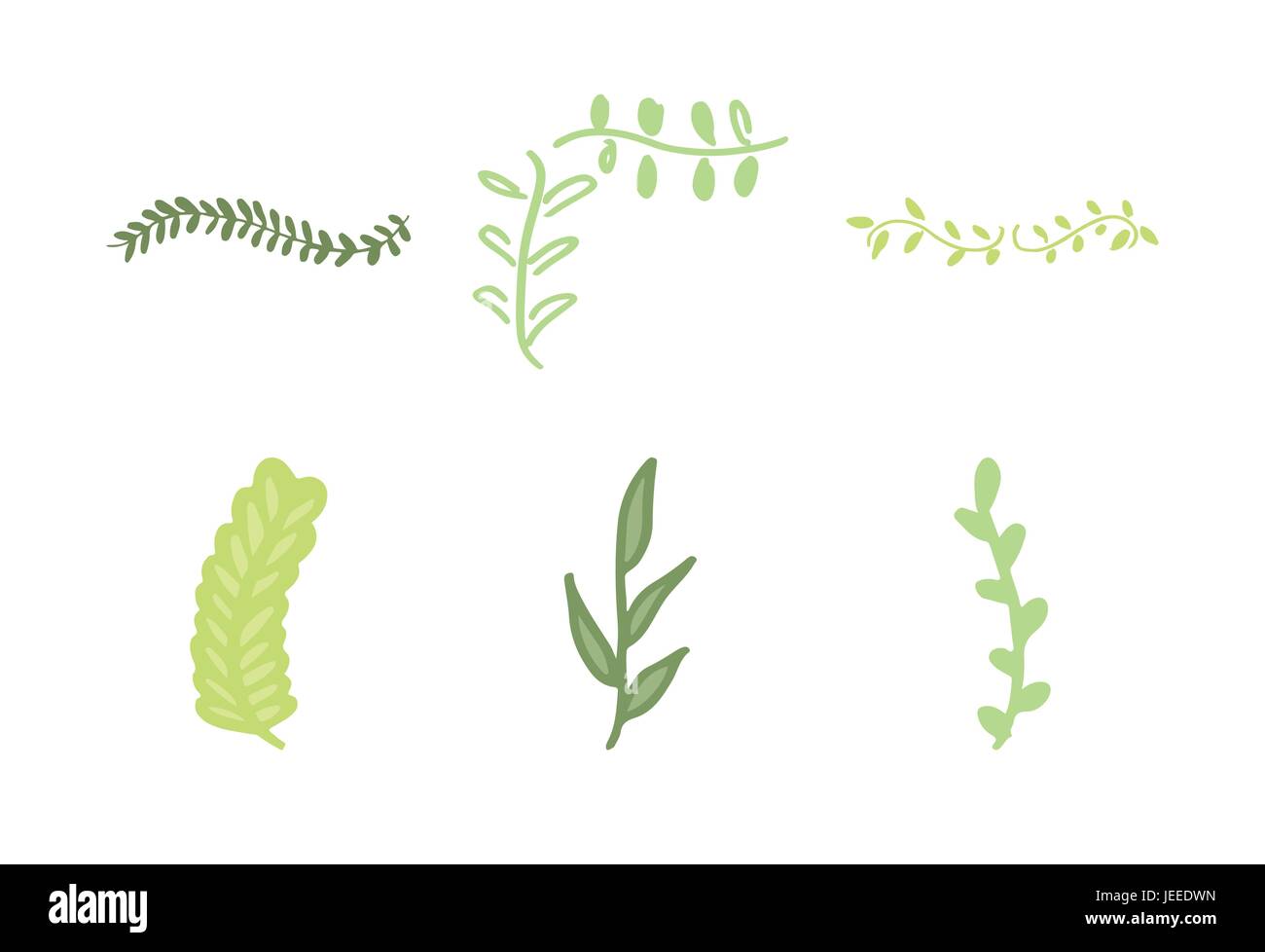Vector icon of various leaves Stock Vector