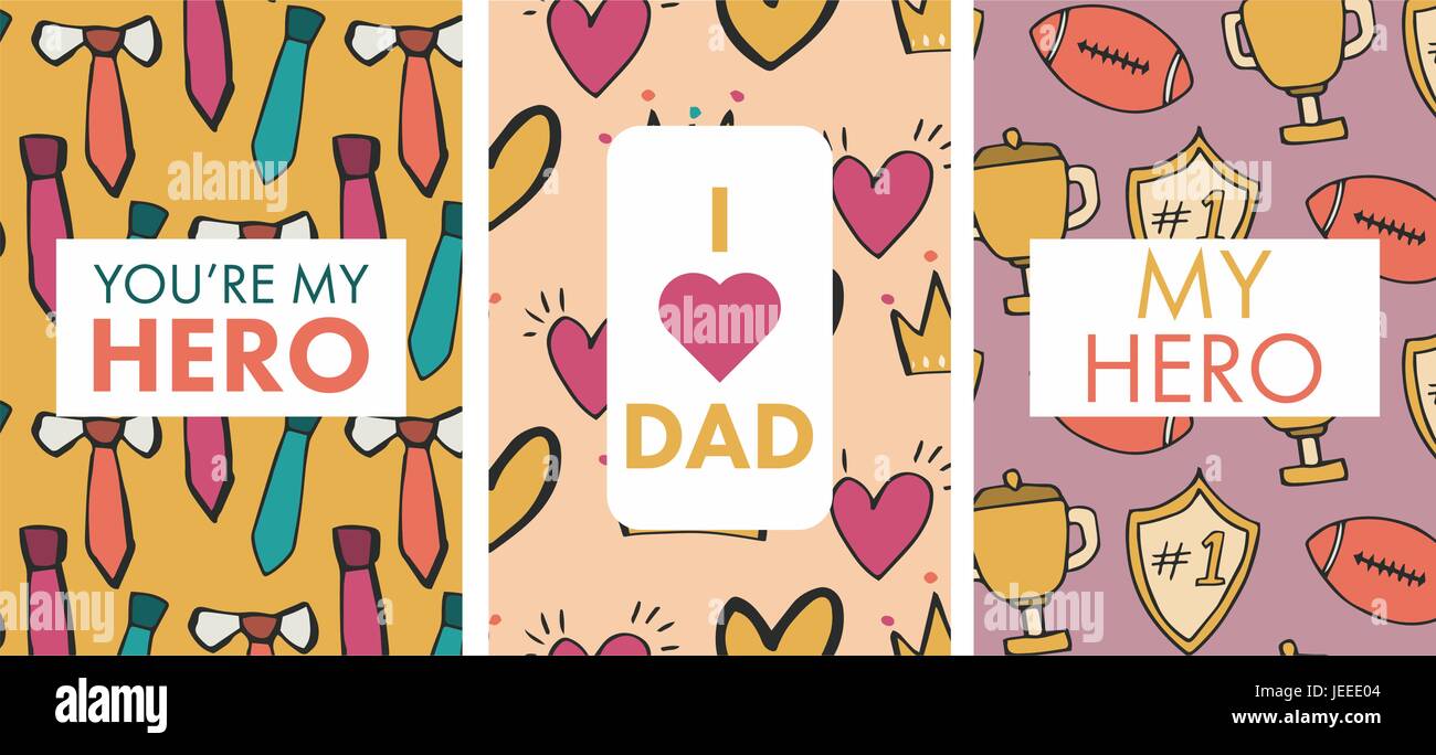 Vector set of greeting card of fathers day Stock Vector Image & Art - Alamy