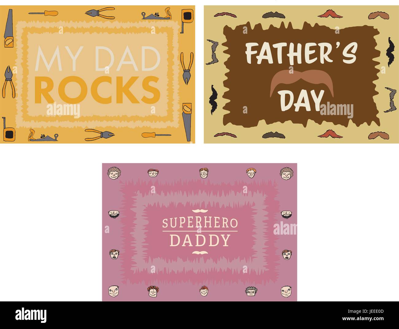 Vector set of greeting card of fathers day Stock Vector Image & Art - Alamy
