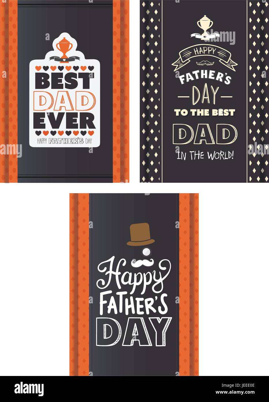 Vector set of greeting card of fathers day Stock Vector Image & Art - Alamy