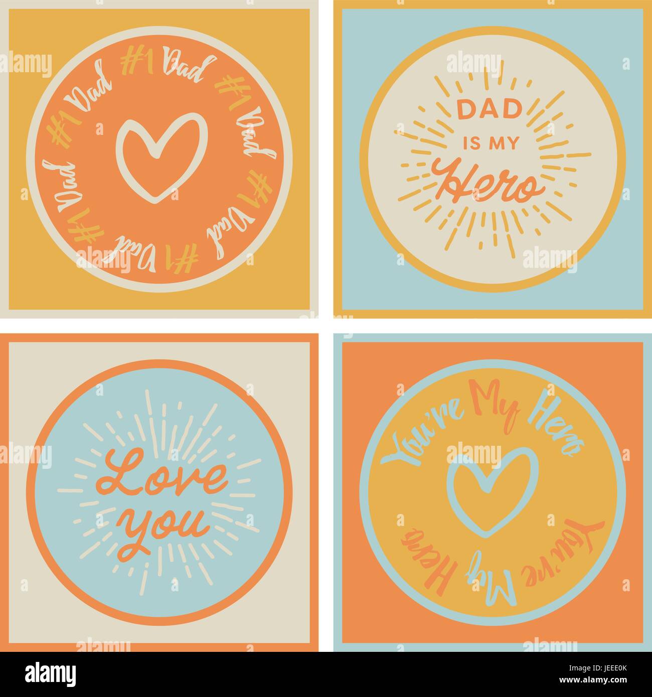 Vector set of greeting card of fathers day Stock Vector Image & Art - Alamy