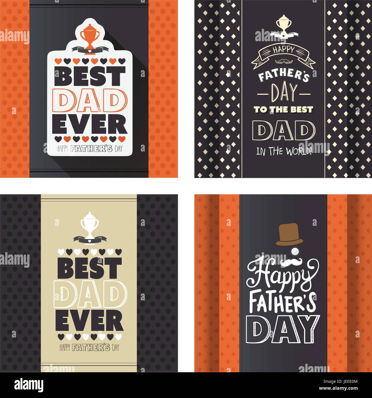 Vector set of greeting card of fathers day Stock Vector Image & Art - Alamy
